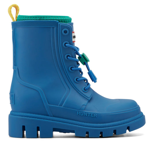 Little Kids Stamp Lace-Up Waterproof Ankle Boots