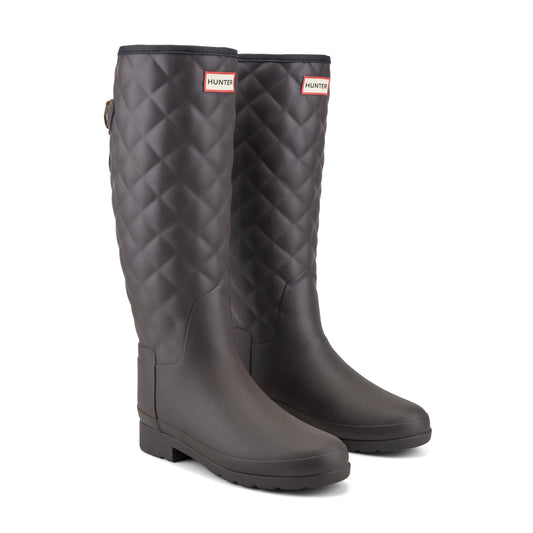 Women's Refined Adjustable Quilted Slim Fit Tall Rain Boots
